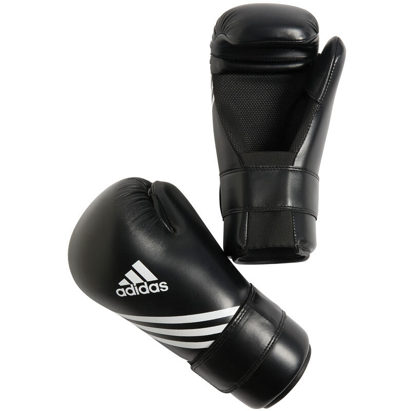 Halbkontakthandschuhe - Boxhandschuhe - Schwarz ADIDAS - DECATHLON