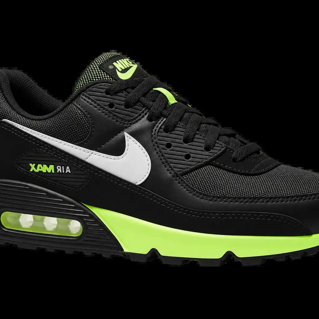 Herren - Sneaker - Nike Air Max 90 - Schwarz, Hot Lime - EU 49,5
