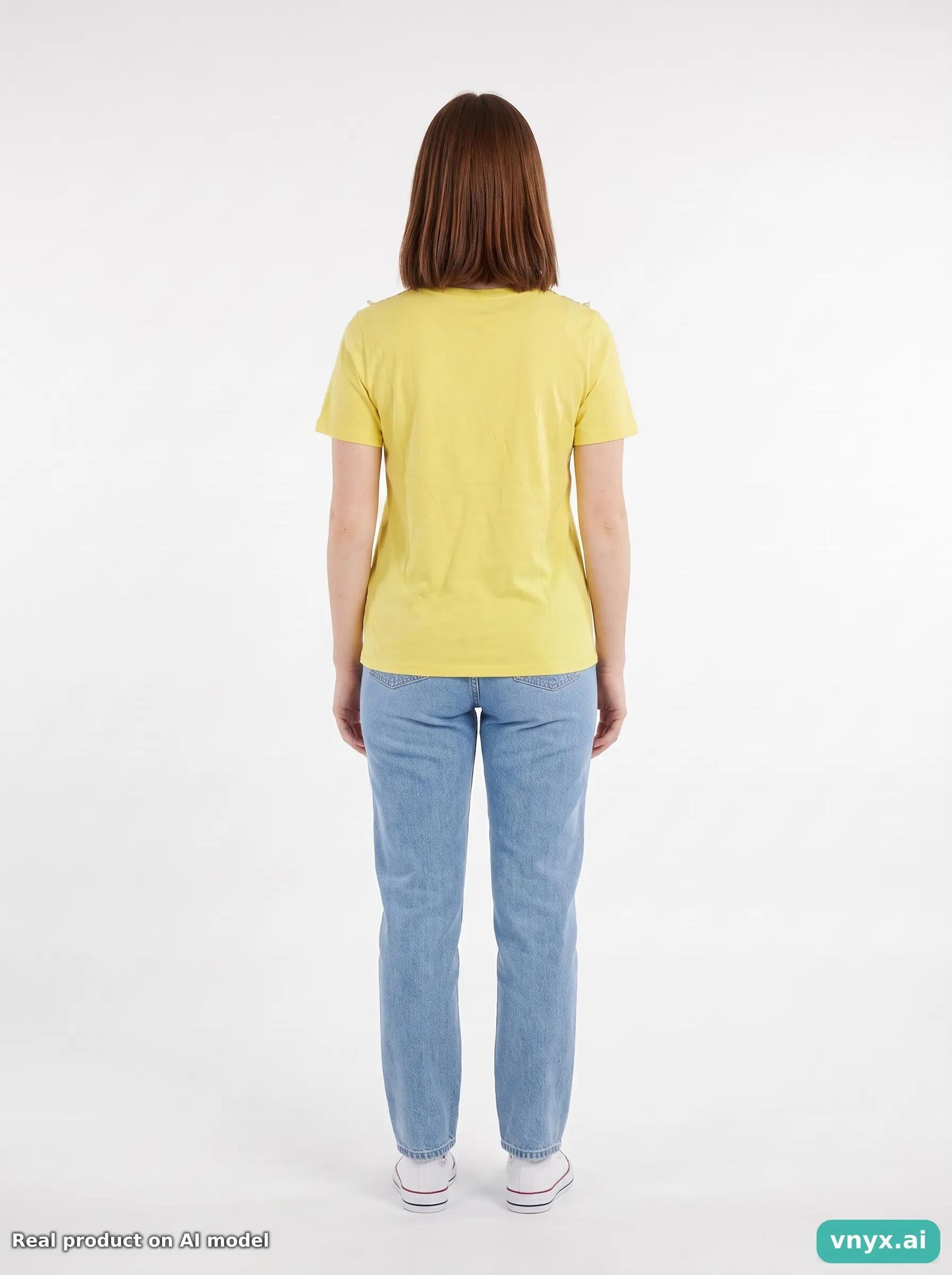 Second Life - Vintage Desigual Yellow T-Shirt Women S 4/5