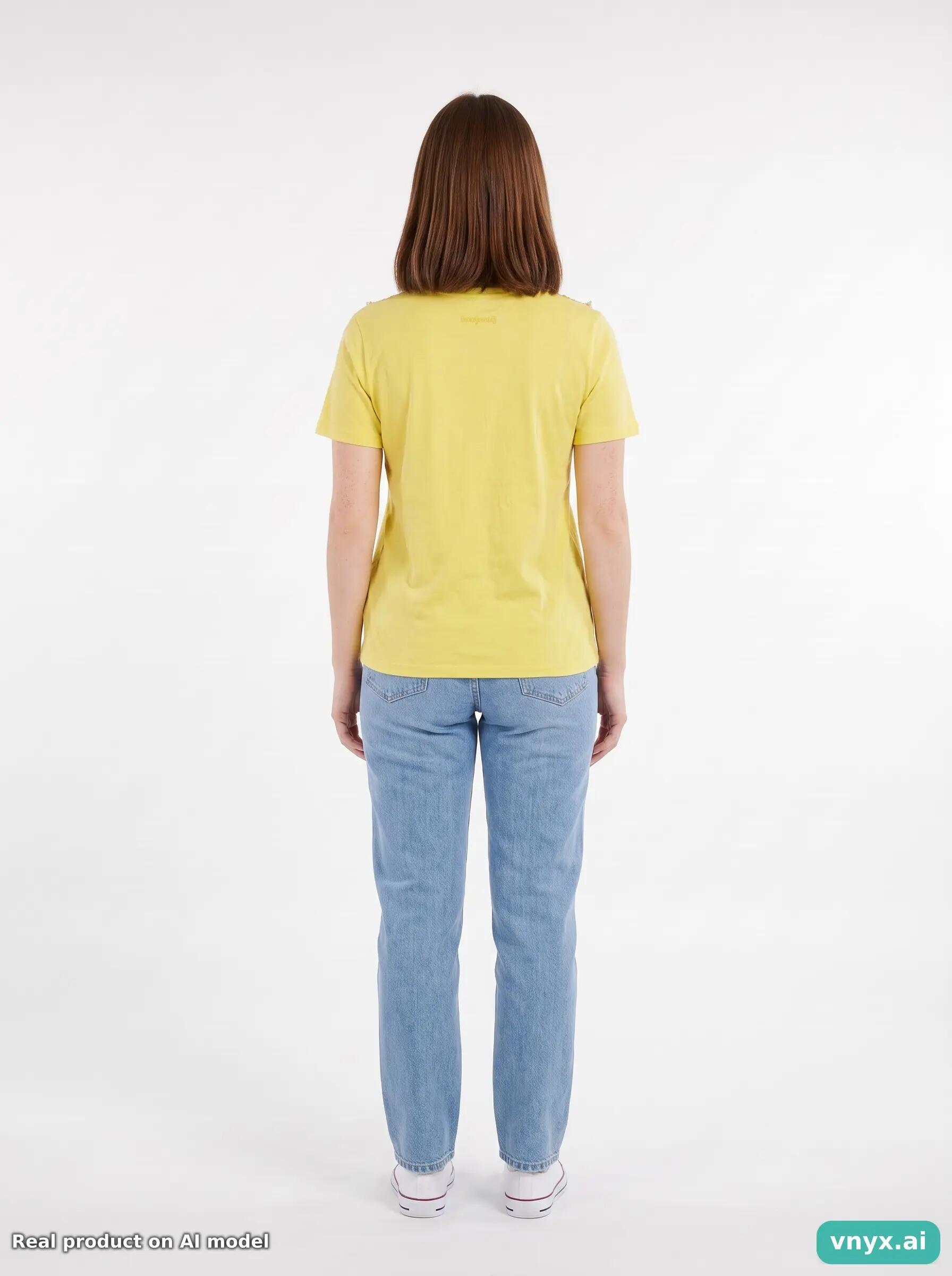 Second Life - Vintage Desigual Yellow T-Shirt Women S 2/5