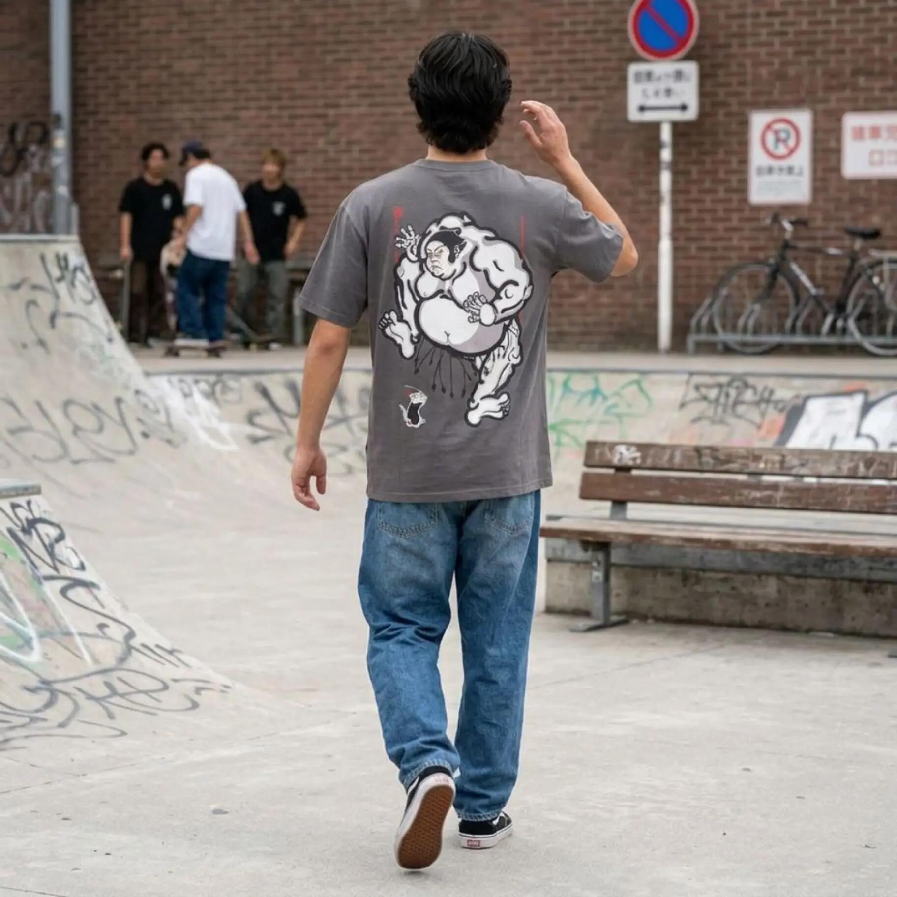 T-shirt Ghettoblaster Japan Sumo Grey 7/8