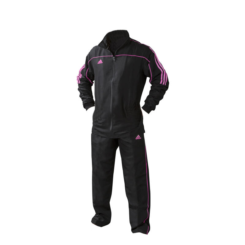 adidas Team Track Trainingsjack Zwart/Roze maat