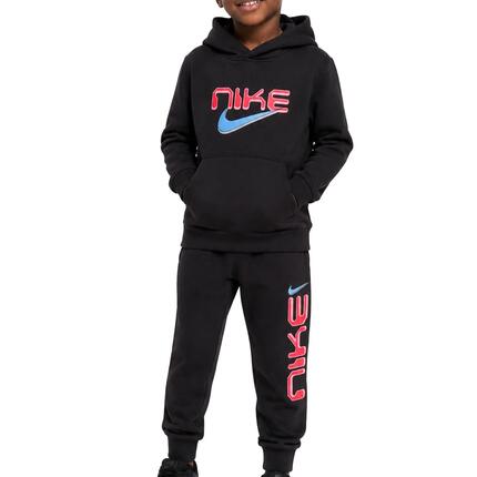Nike - Kinder Trainingspak Capuchon Stock Fleece, Zwart