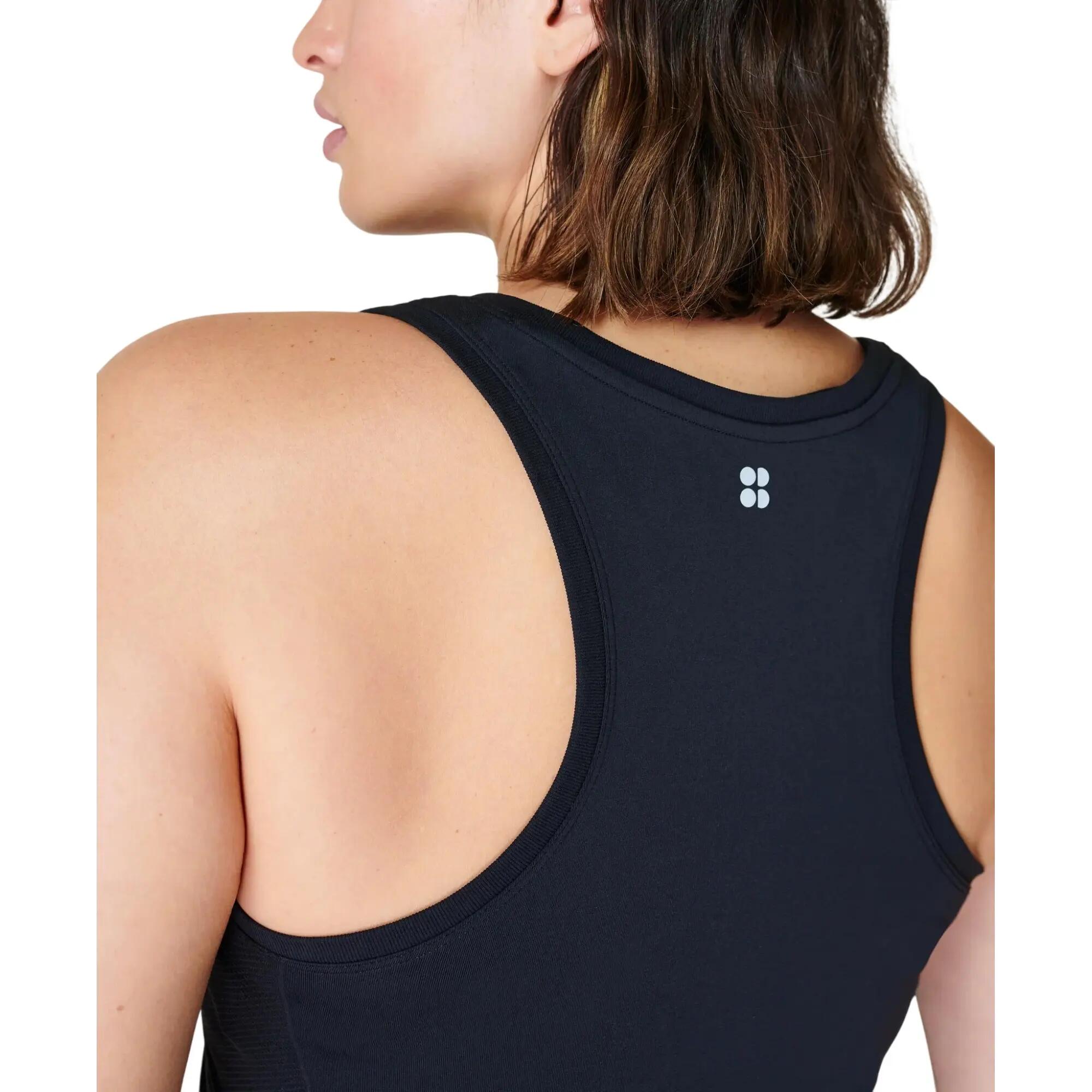 Camiseta Sin Mangas Athlete Ejercicio para Mujer Negro 4/4