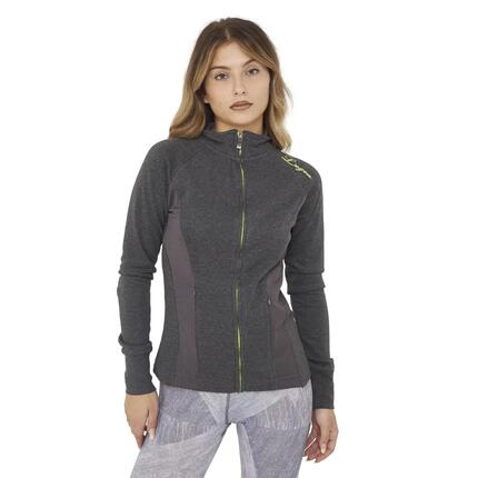 Femme Training Sweat à Capuche et Zip Dafne Gris Mélangé Foncé