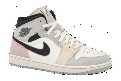 Heren - sneakers - tweekleurig - air jordan 1 mid - wit, iced jade