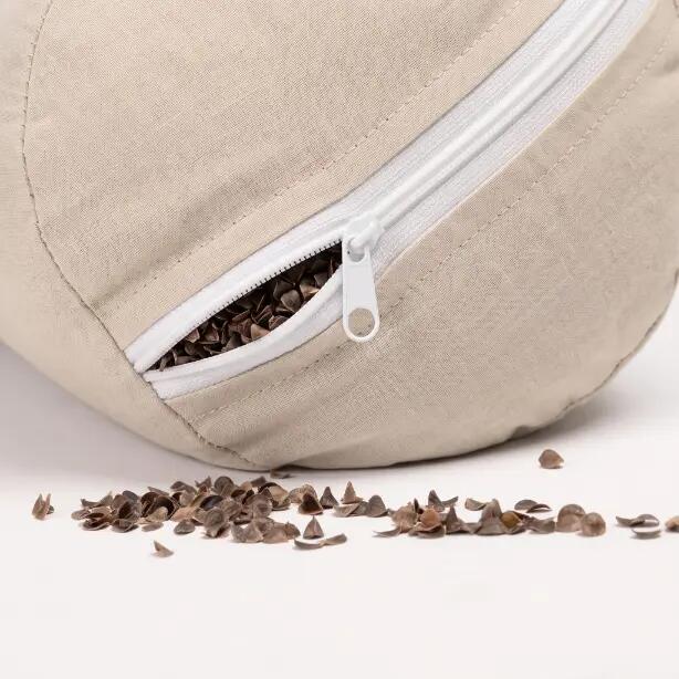 Yogakissen, Bolster, Buchweizenschalen-Samt, 70 x 20 cm – Puderrosa 4/6
