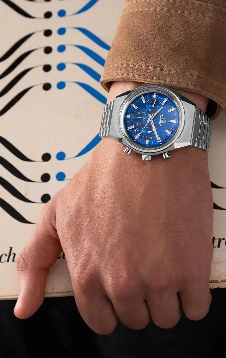 Timex Chronograph Uhr Silber/Blau TW2W33700 5/6