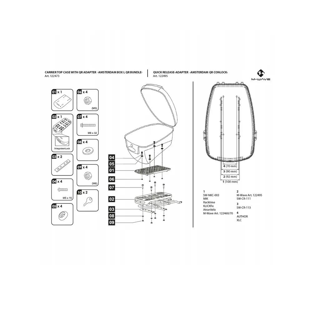 Caixa de arrumação de bicicleta M-Wave Amsterdam 17L 2/4