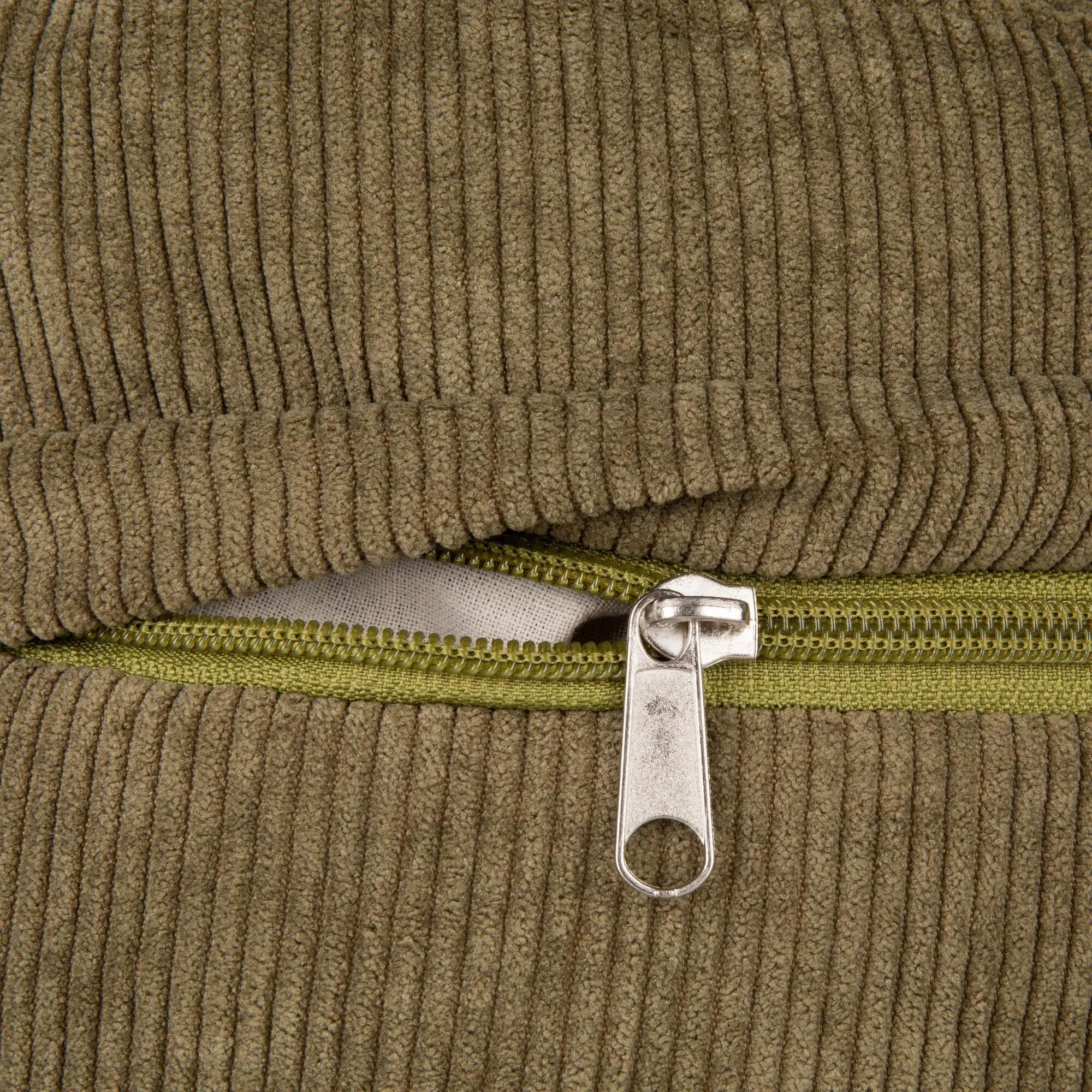 Meditatiekussen - Yoga Kussen - Rib Donkergroen - Rond 15 x 33 cm 3/4
