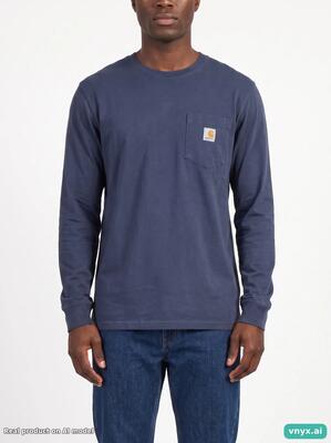 Second life - vintage carhartt navy long sleeve men m