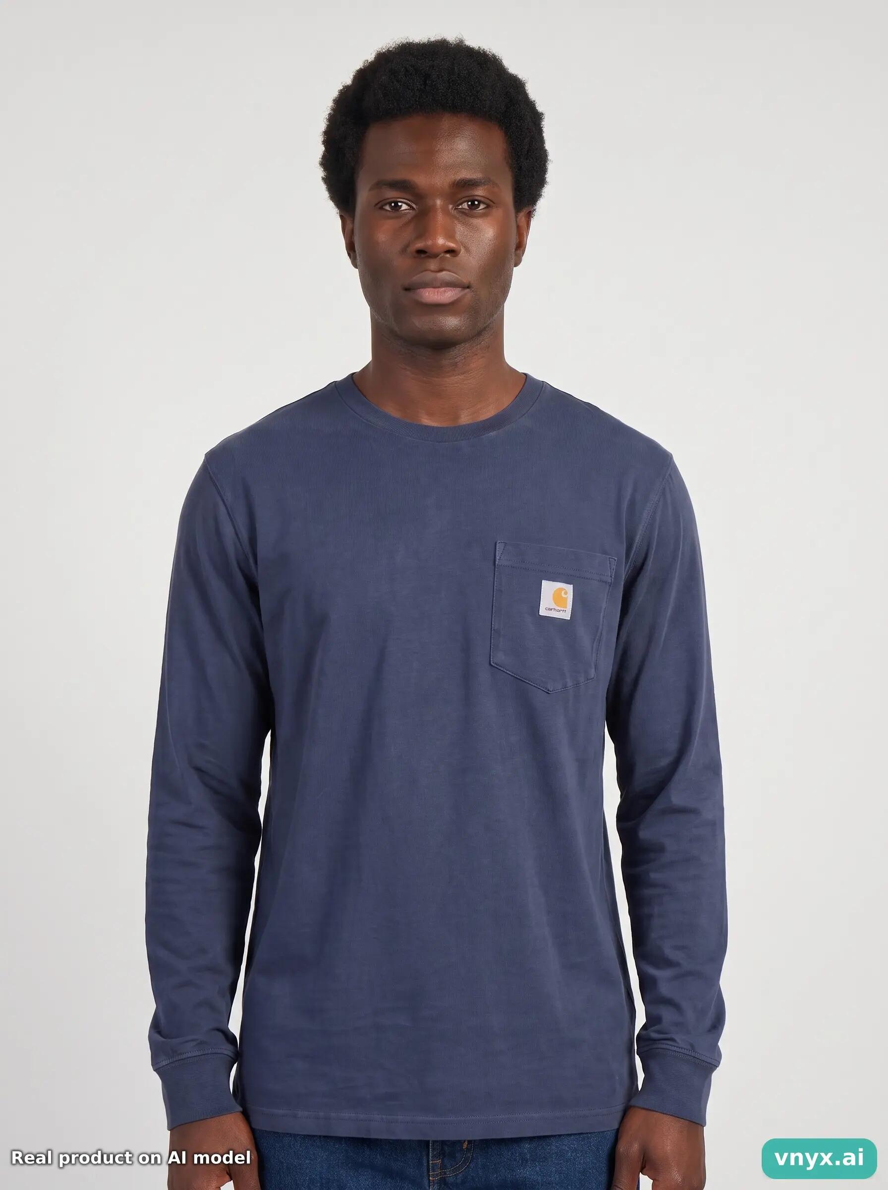 Second Life - Vintage Carhartt Navy Long Sleeve Men M 5/5