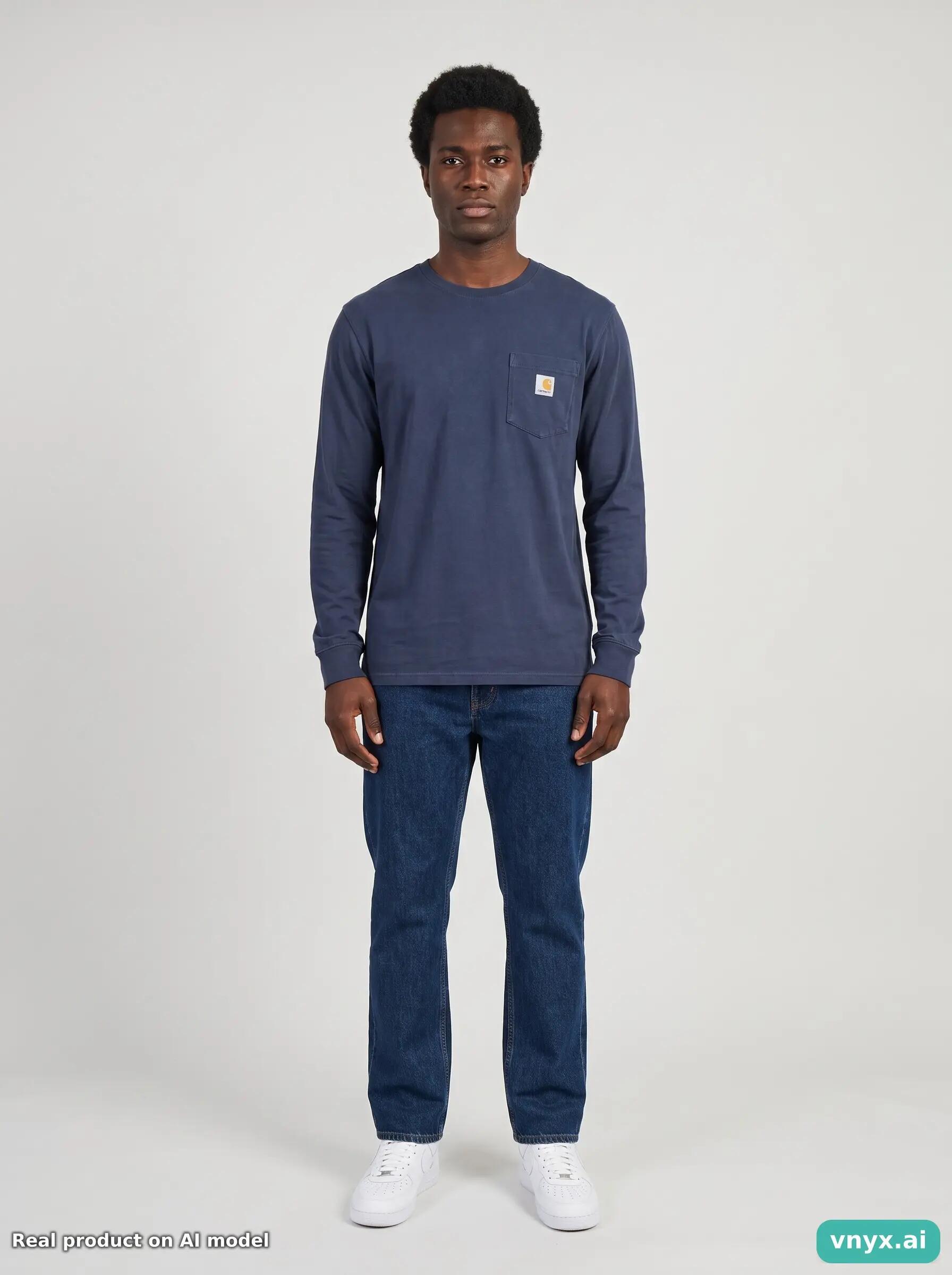Second Life - Vintage Carhartt Navy Long Sleeve Men M 3/5