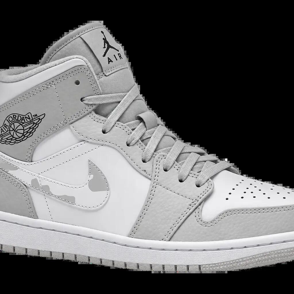 Herren - Sneaker - Mid, Swoosh Logo - Air Jordan 1 - Grey Camo