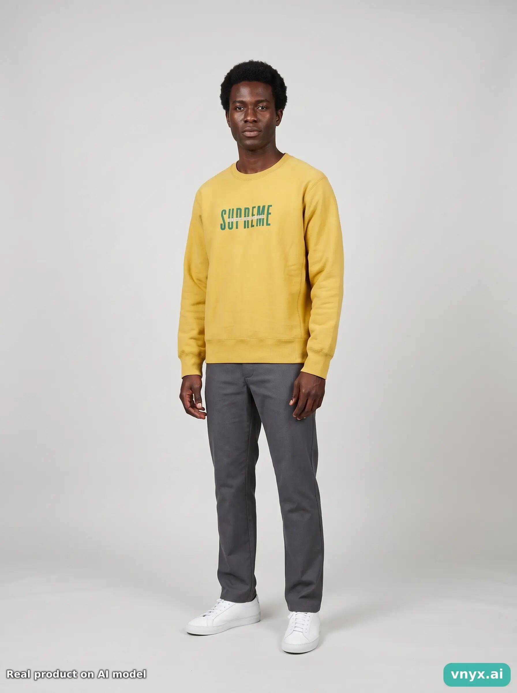 Second Life - Vintage Supreme Mustard Sweatshirt Men L 3/5