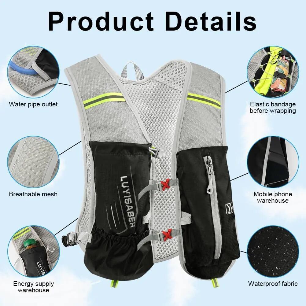 2.5L Sac à Dos Hydratation, Sac à Dos de Course Ultraléger, Sac à Dos de Vélo, A 2/8