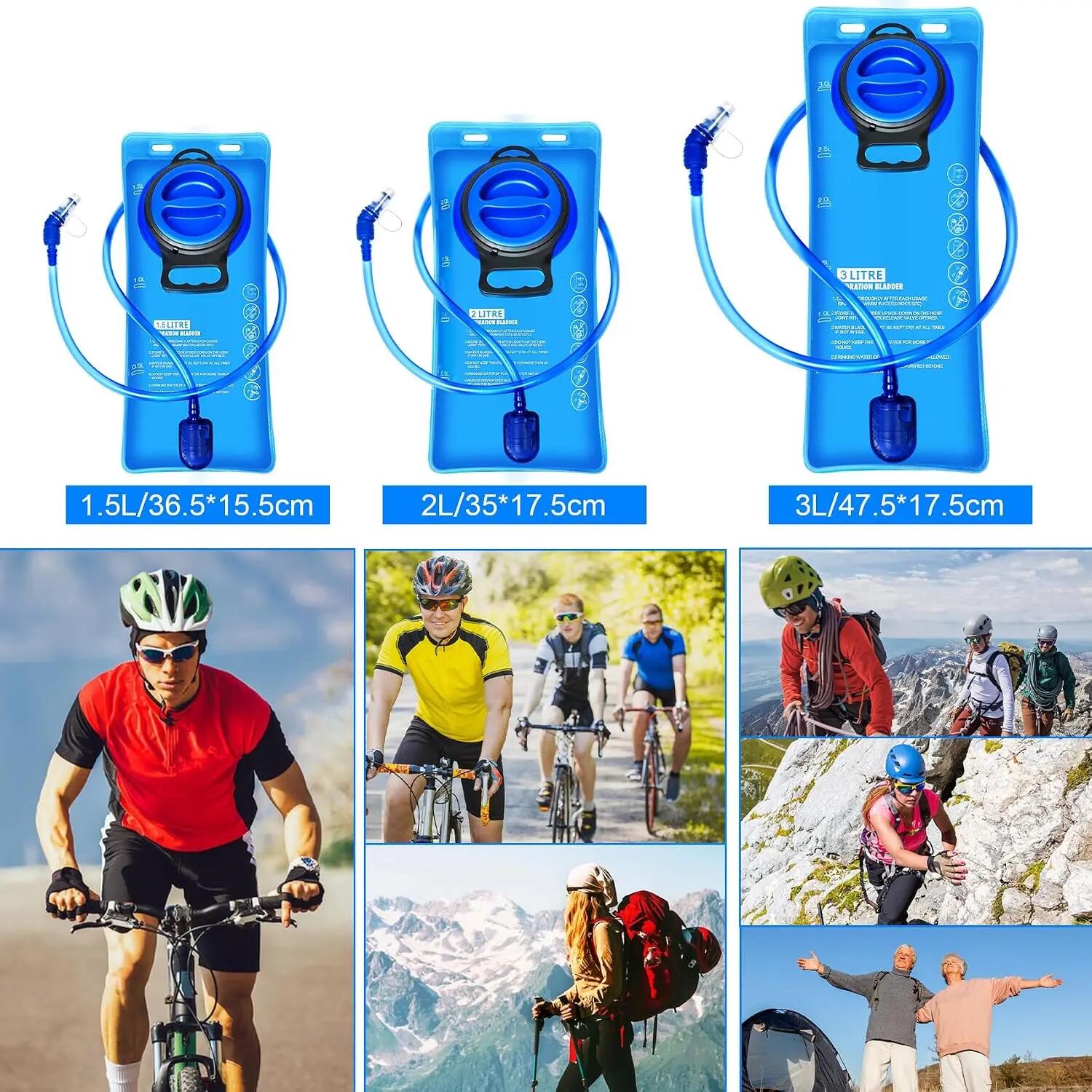Poche à eau 2L, Poche d'hydratation sans BPA, anti-fuite. Réservoir d'eau à gran 6/7
