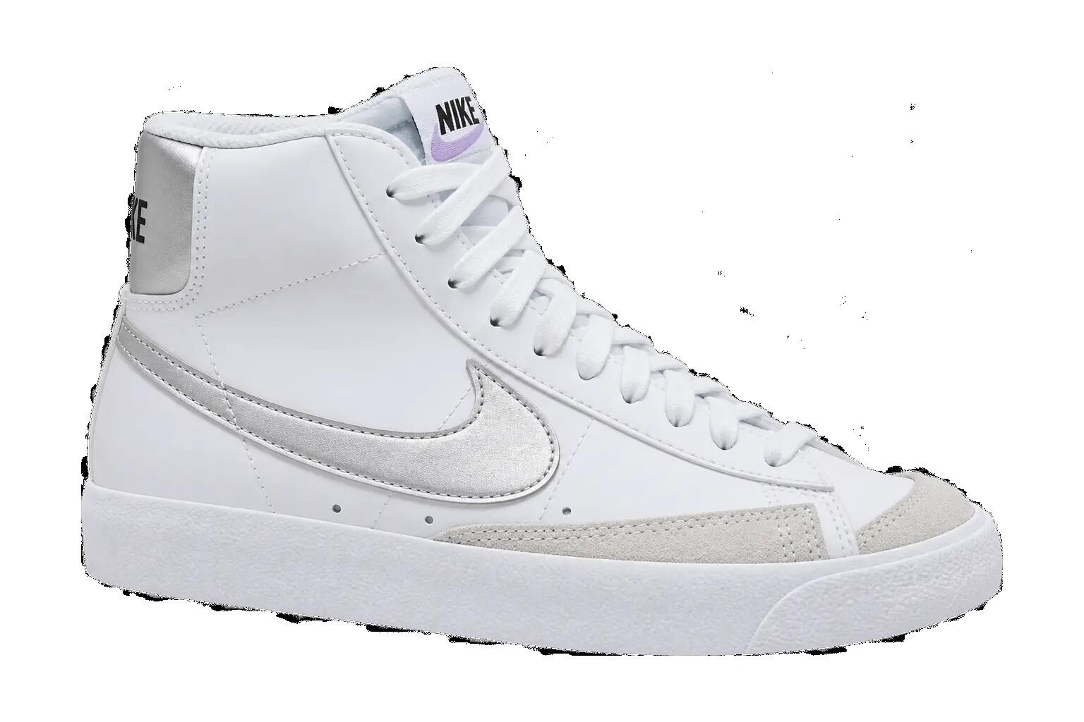 Sneaker bambini mid Nike Blazer Mid 77 GS bianco argento 1/1