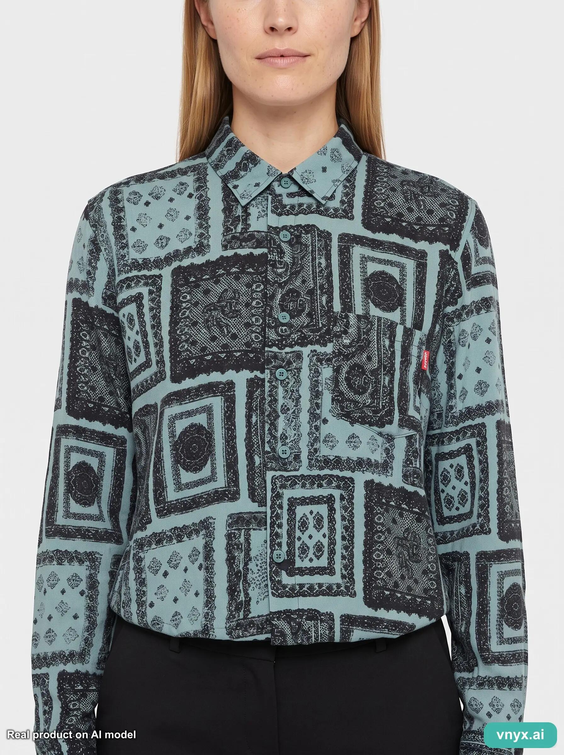 Second Life - Supreme Shirt Blouse in Teal size L 3/5