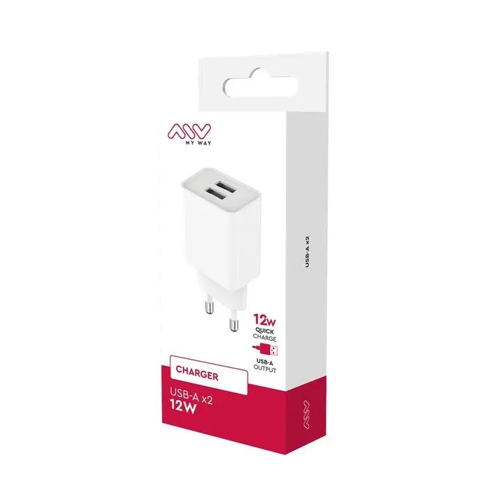 CHARGEUR SECTEUR 12W 2 USB-A BLANC 3/3