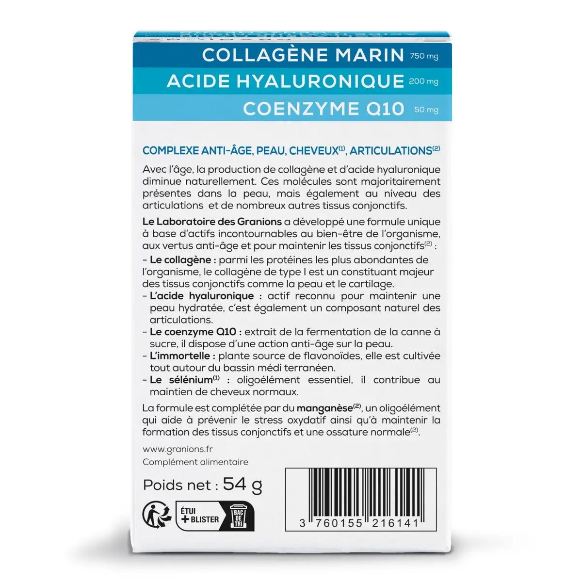 GRANIONS - Complexe Collagène, Acide Hyaluronique & Coenzyme Q10 - 60 comprimés 2/7