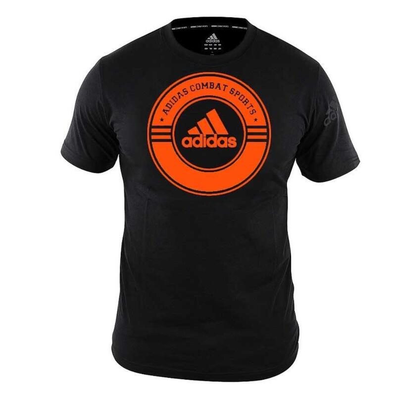 adidas T-Shirt Combat Sports Zwart/Oranje Medium