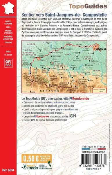GR653 SENTIER VERS ST-JACQUES DE DE COMPOSTELLE ARLES TOULOUSE JACA 2/2