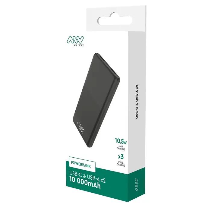 POWERBANK 10000MAH USB-C + 2 USB-A NOIR 4/4