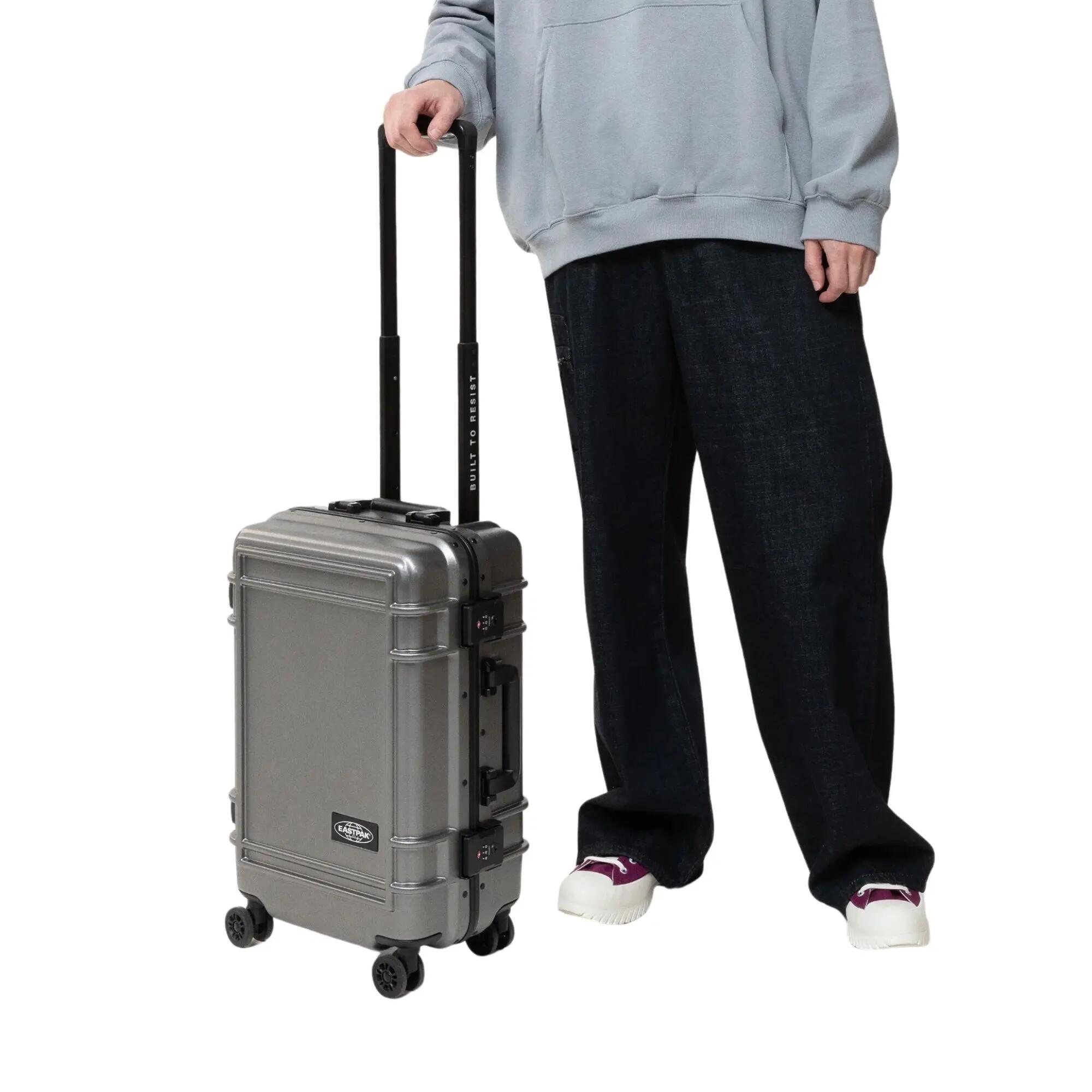 Eastpak - Maleta Rígida de 4 Ruedas Resist'r Case S 34L, Brushed Metal 4/4