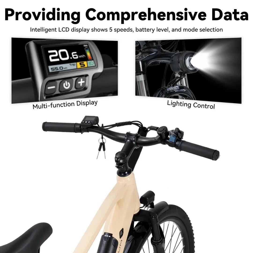 Mujer Hombre Bicicleta Eléctrica MTB 26 Pulgadas 250W 36V 7 Velocidades 5/7