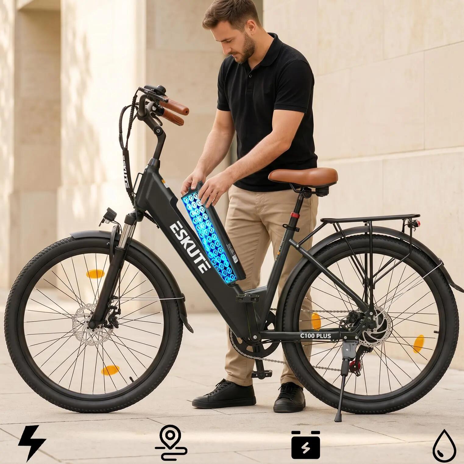 Eskute C100 Plus, 26×2,1 Zoll Reifen, 36V 13Ah Abnehmbarer Akku, E-Bike 4/5
