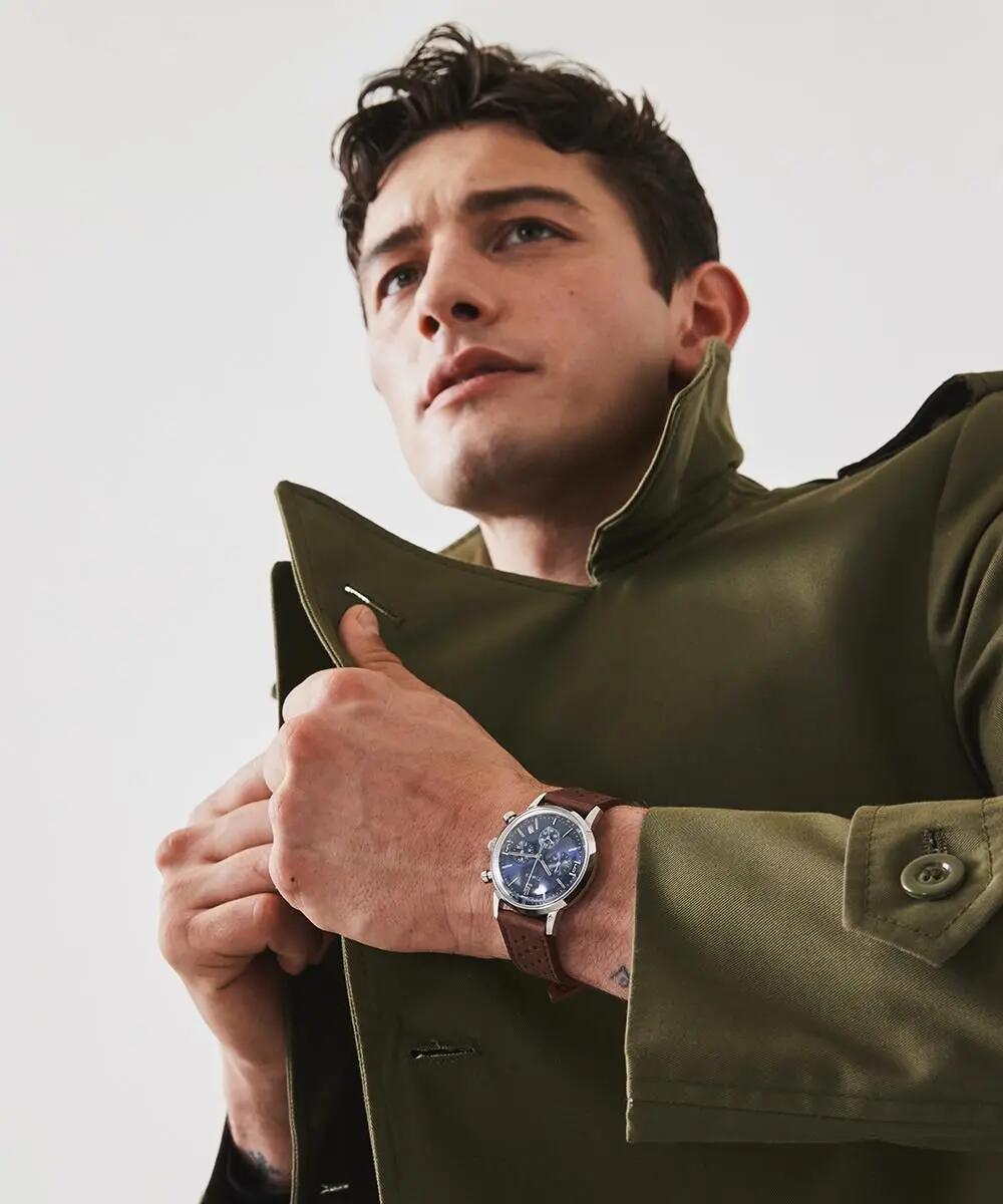 Timex Chronographe Montre Marron/Bleu TW2W10200 5/6