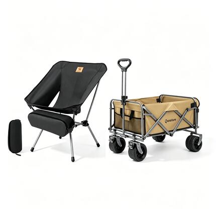 Qunature Set Klappwagen faltbar + Campingstuhl faltbar