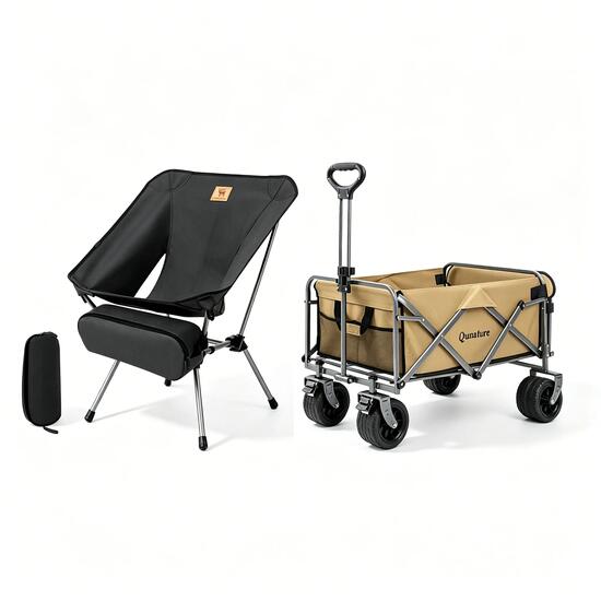 Qunature Set Klappwagen faltbar + Campingstuhl faltbar
