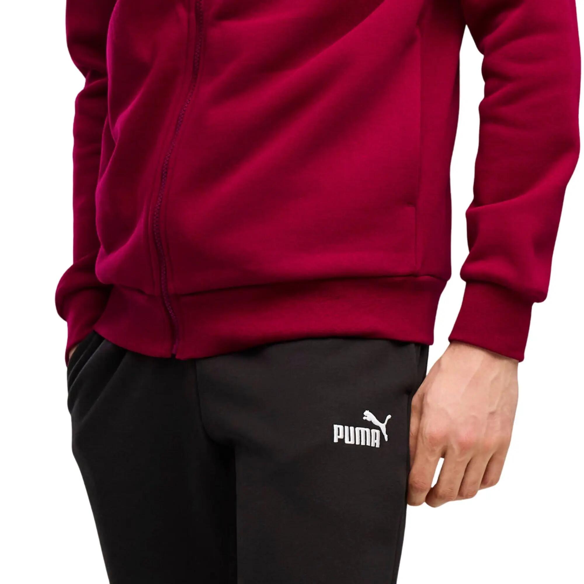 Puma - Survêtement Full Zip Homme Essentials Sweat, Bordeaux 3/5