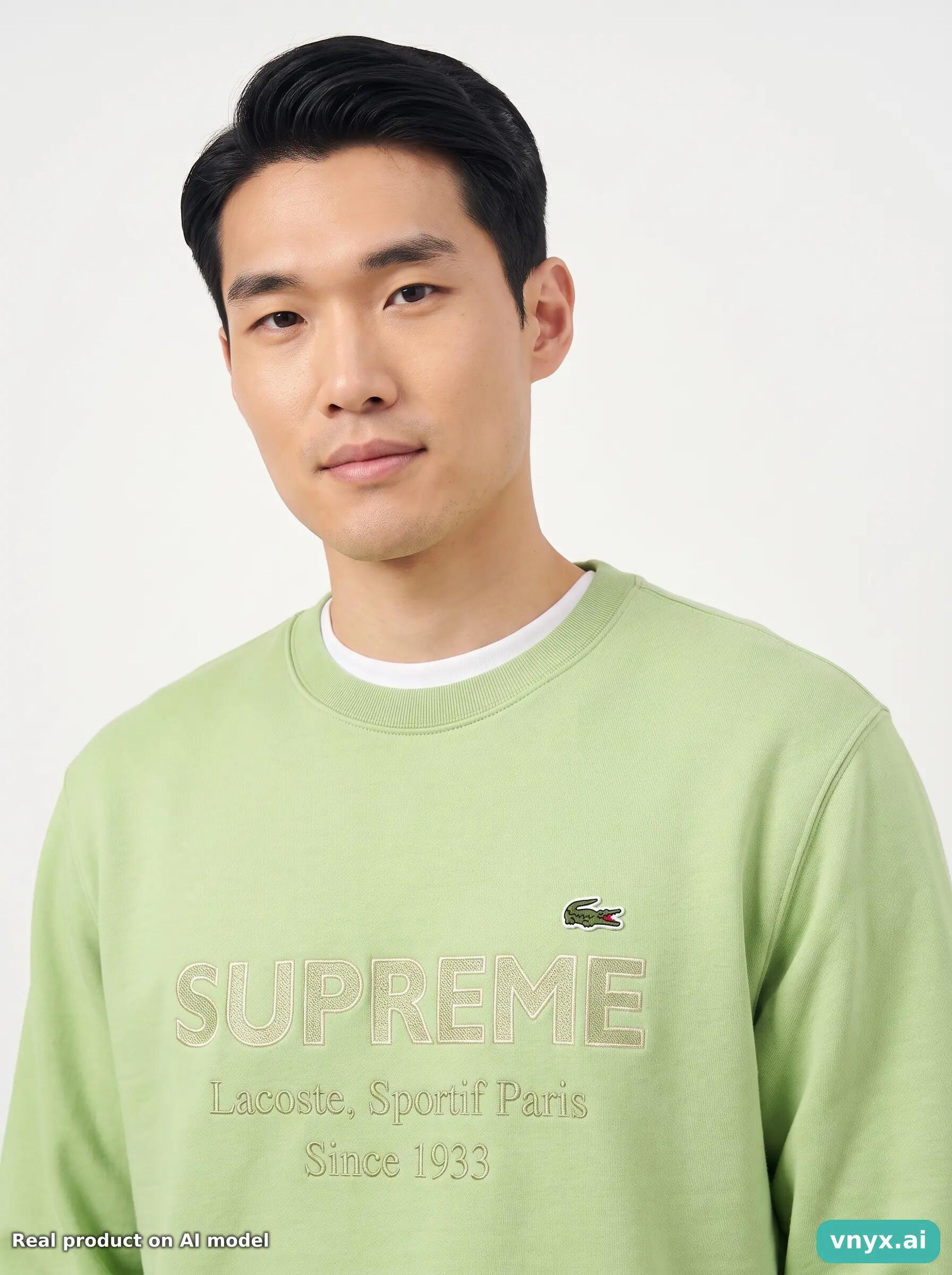Second Life - Vintage Supreme Light Green Sweatshirt Men M 5/5