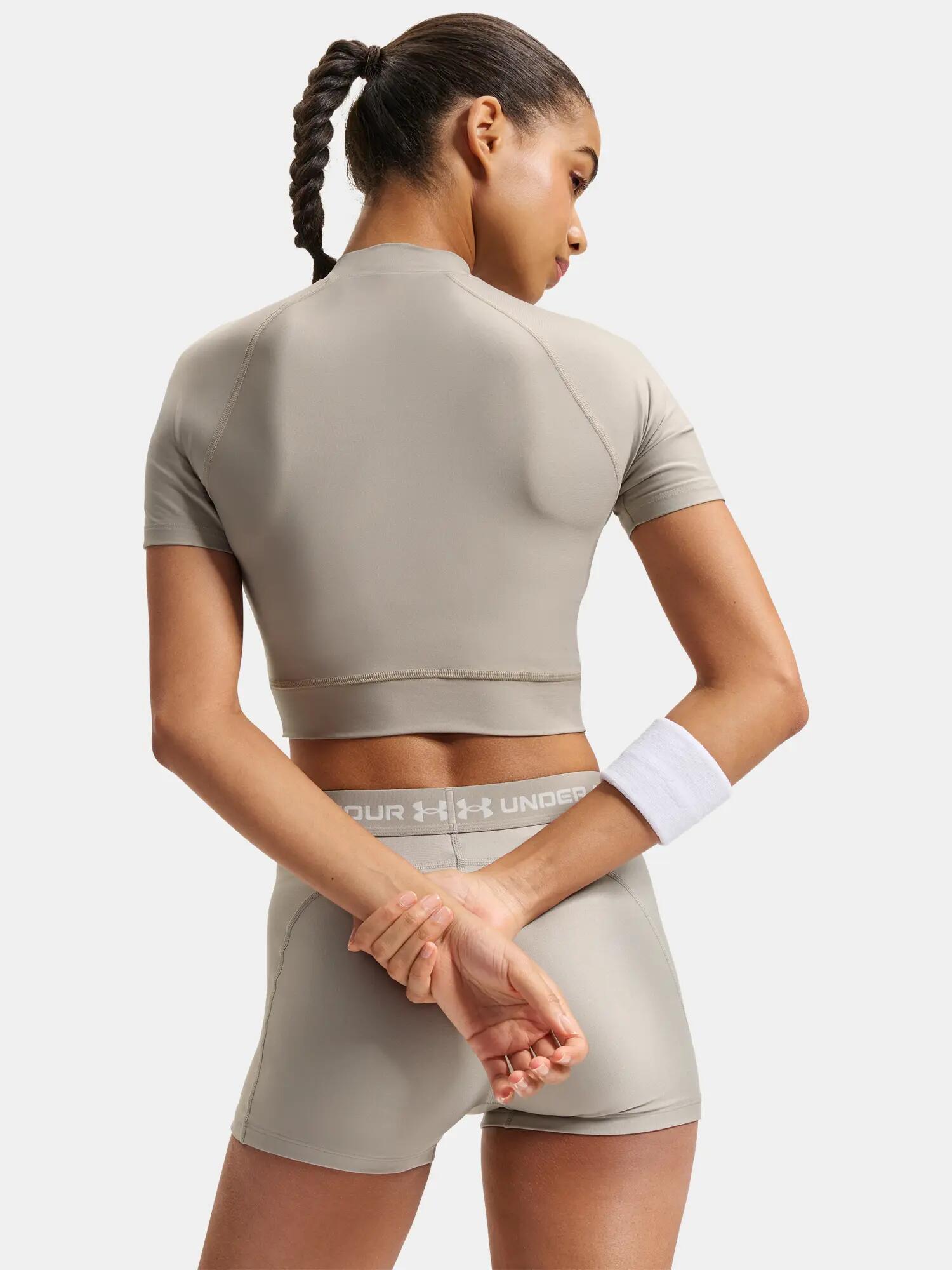 Női póló Under Armour HeatGear Crop Mock SS-BRN 2/3
