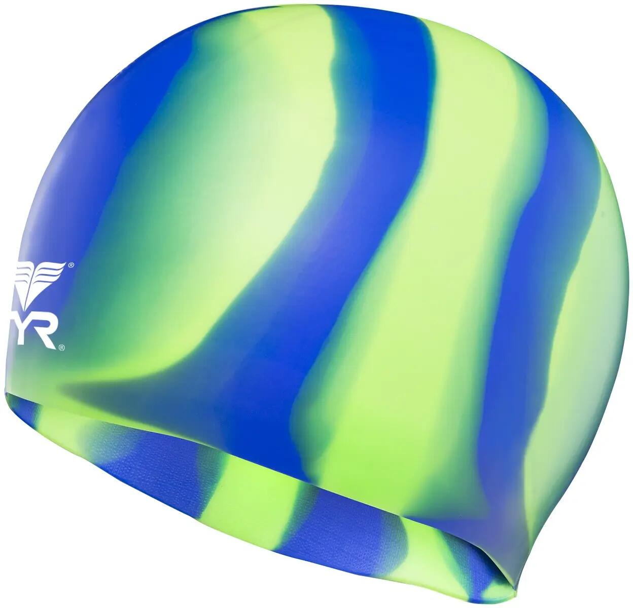 Casca inot silicon multicolor albastru-verde