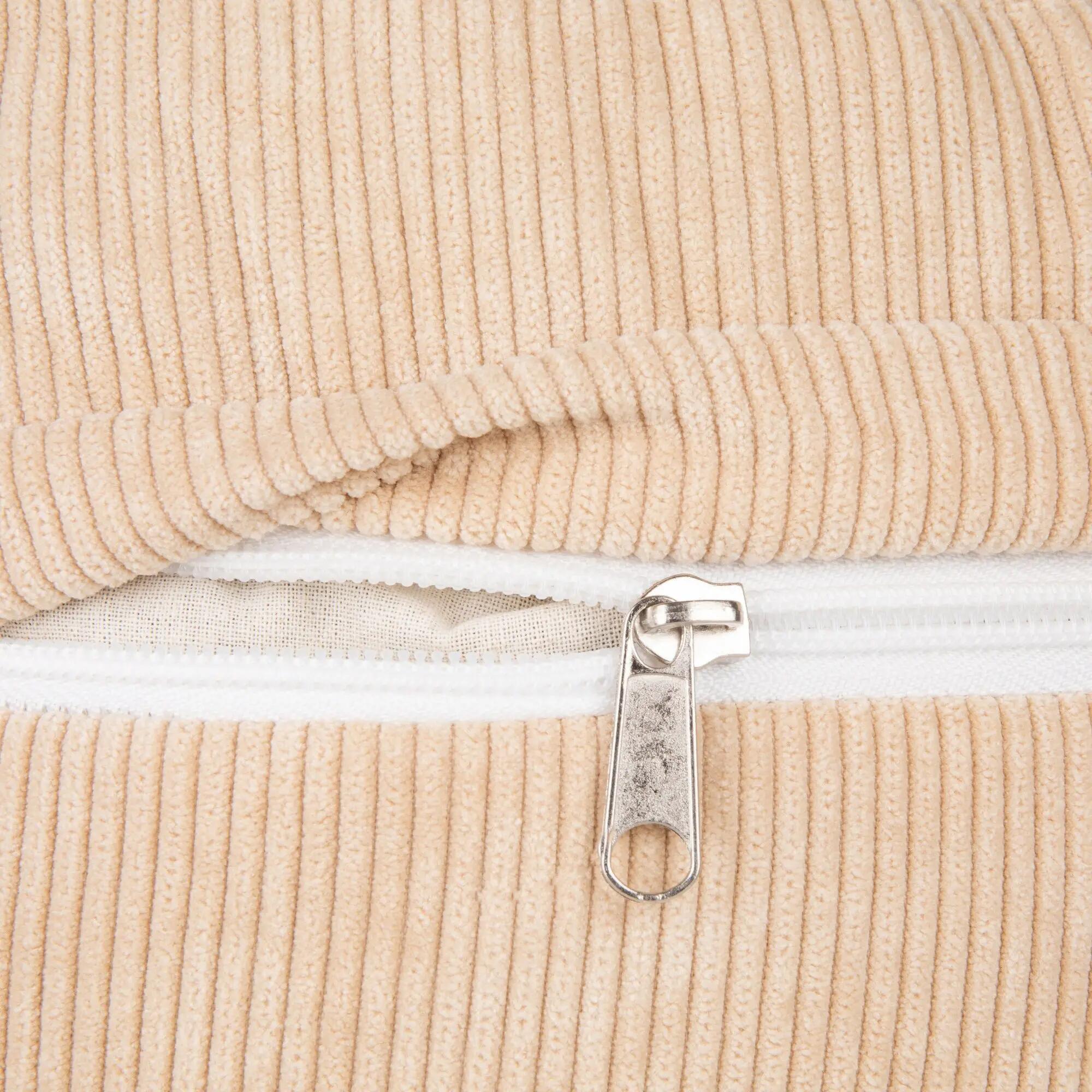 Meditatiekussen - Yoga Kussen - Rib Crème - Rond 15 x 33 cm 3/4