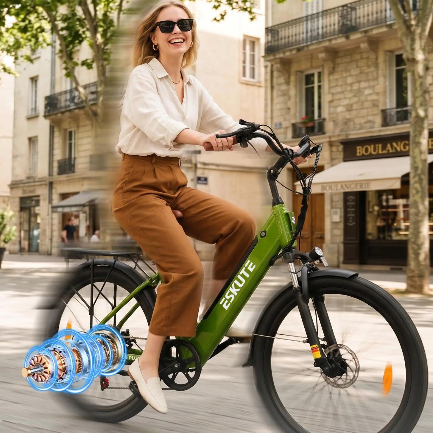 Eskute C100 Plus, 26×2,1 Zoll Reifen, 36V 13Ah Abnehmbarer Akku, E-Bike 5/5