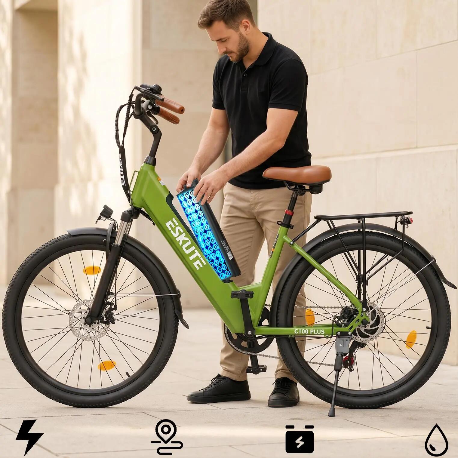 Eskute C100 Plus, 26×2,1 Zoll Reifen, 36V 13Ah Abnehmbarer Akku, E-Bike 4/5