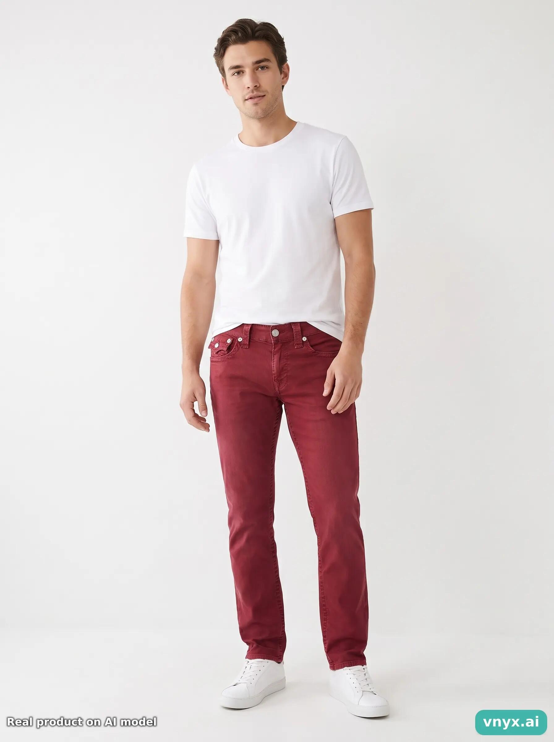 Second Life - Vintage True Religion Deep Burgundy Jeans Men 31 L33 6/6