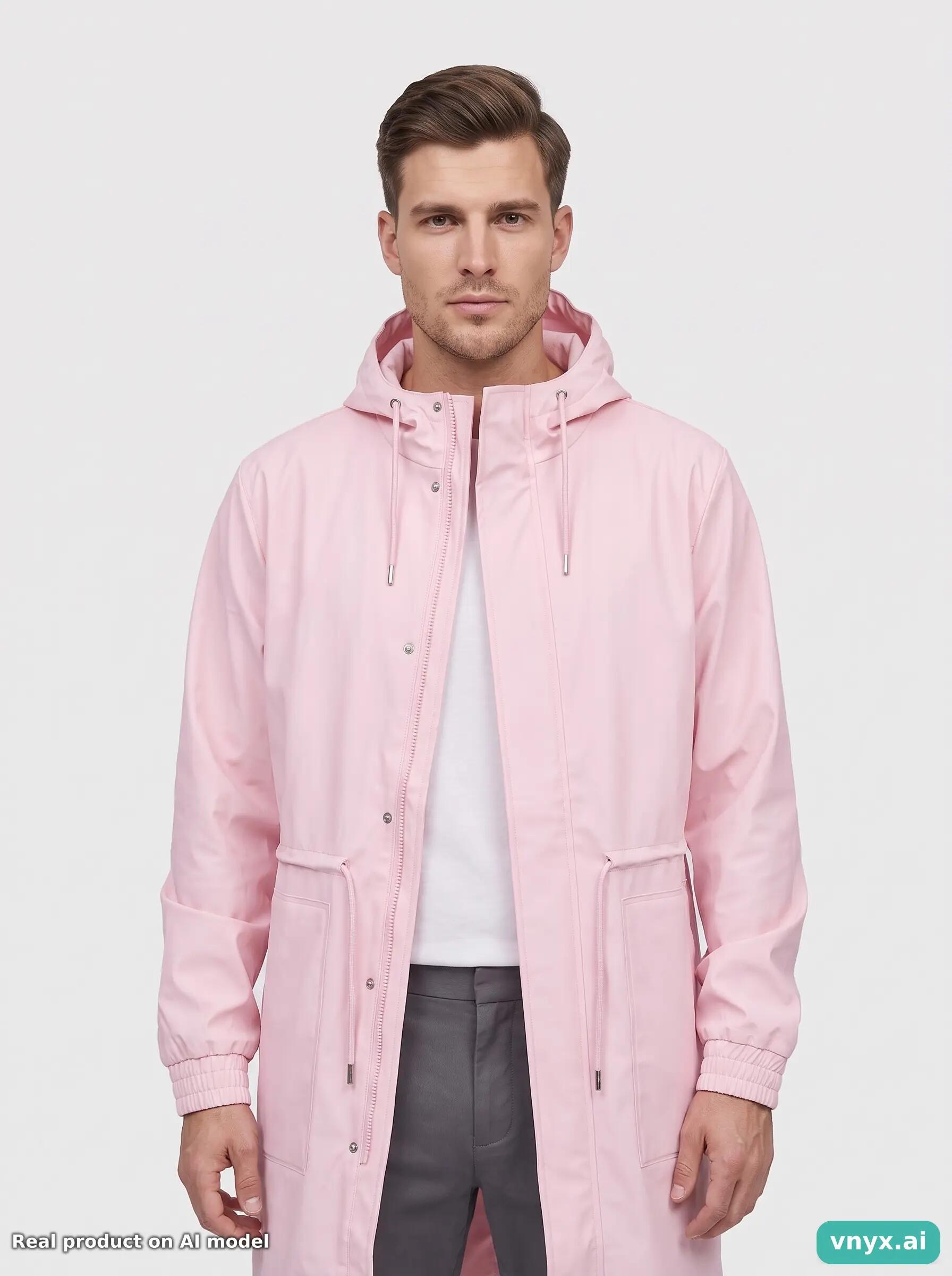 Second Life - Vintage RAINS Pastel Pink Outdoor Jacket Men L 5/5