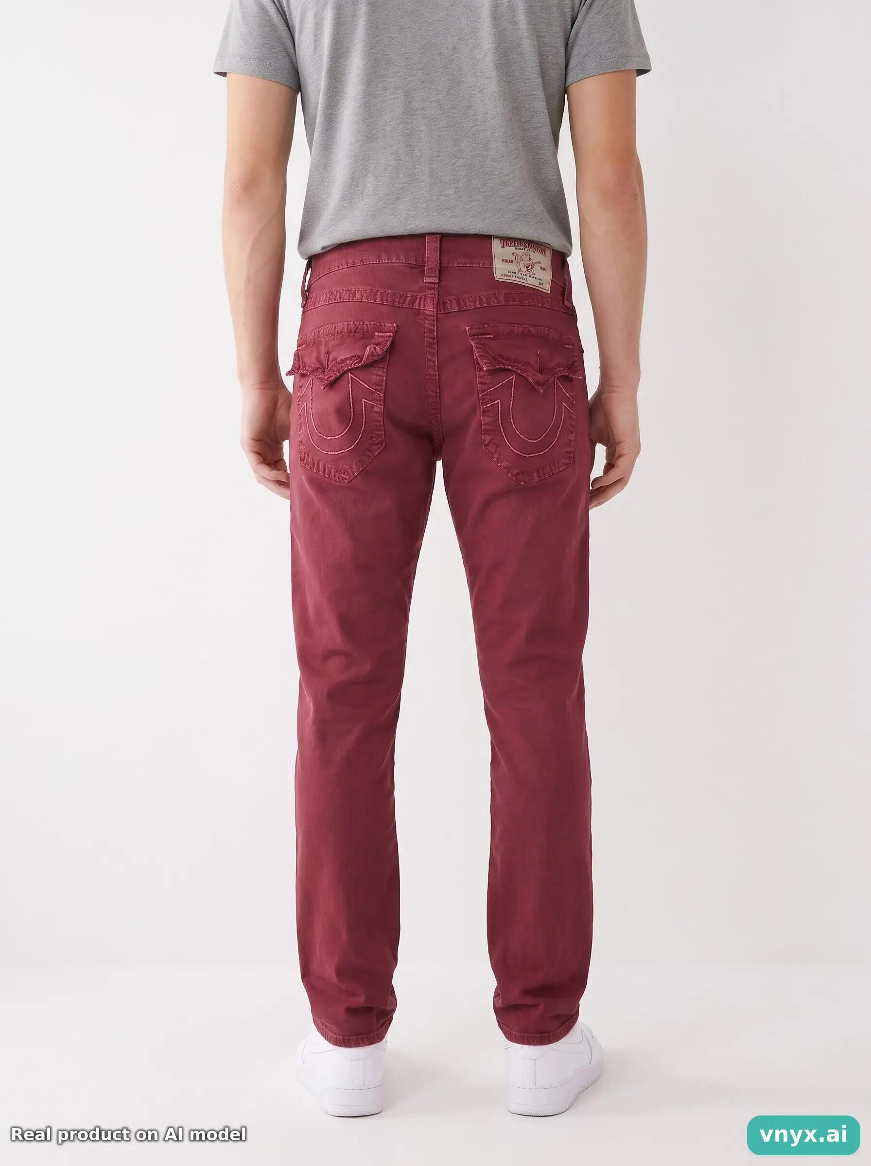 Second Life - Vintage True Religion Deep Burgundy Jeans Men 31 L33 2/6