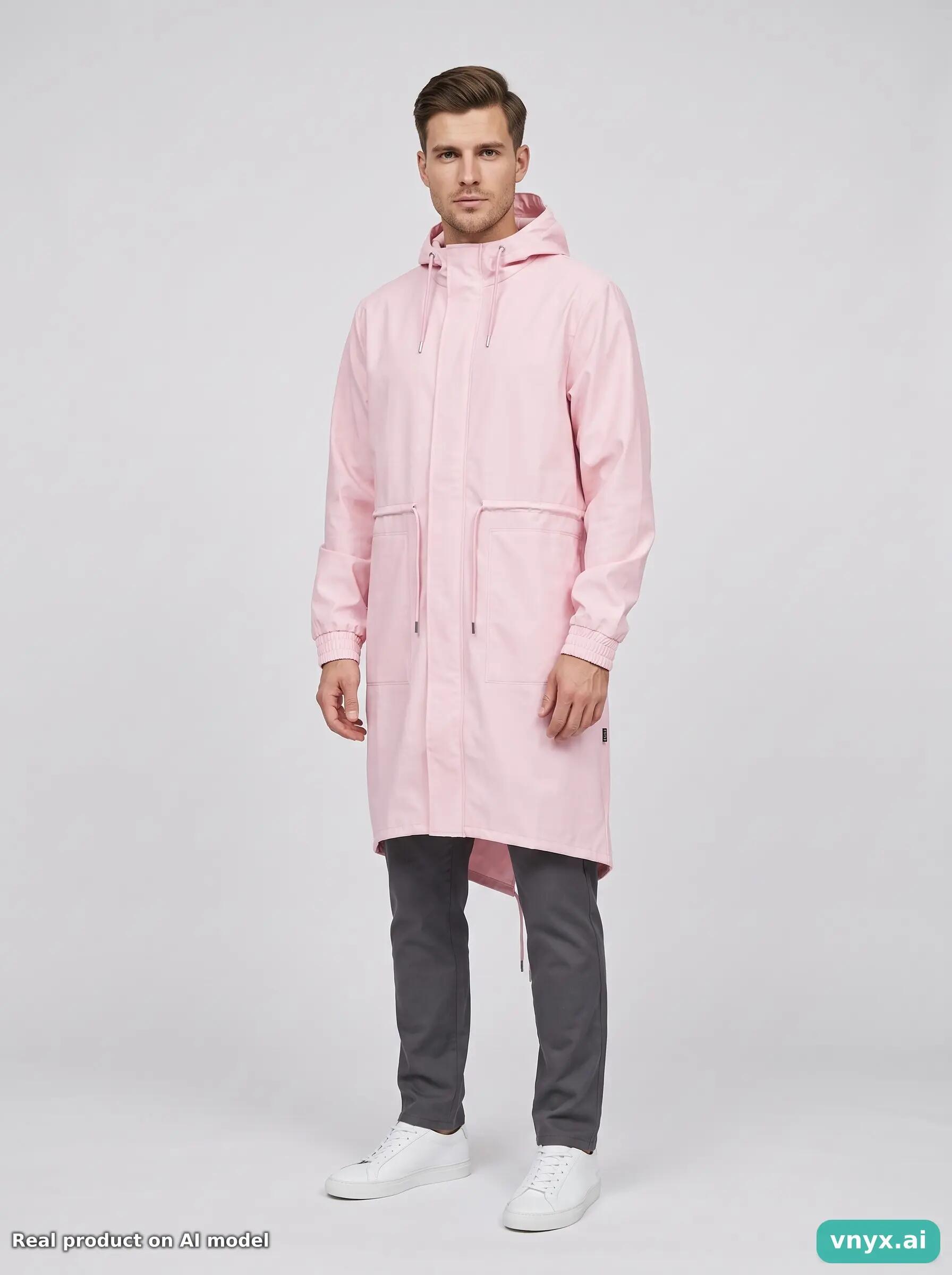 Second Life - Vintage RAINS Pastel Pink Outdoor Jacket Men L 3/5