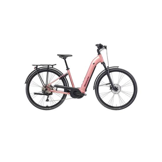 Rower miejski Bianchi T-Tronik C 8.2 Unisex 600Wh Różowy Metaliczny/Bordowy