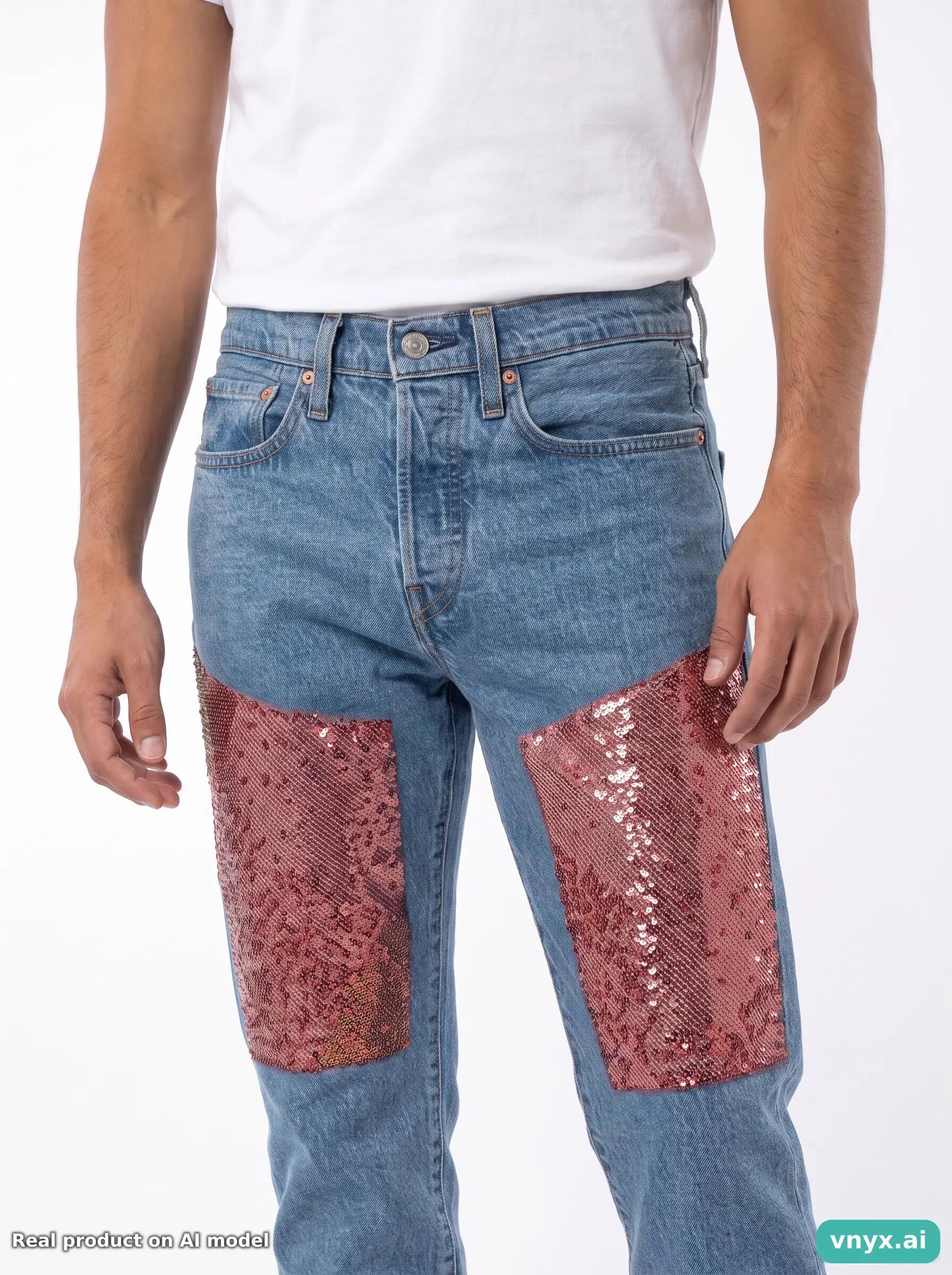 Second Life - LEVI STRAUSS & CO. Blue Patchwork Jeans 5/6