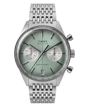 Timex Chronograaf Horloge Zilverkleurig/Groen TW2Y89800