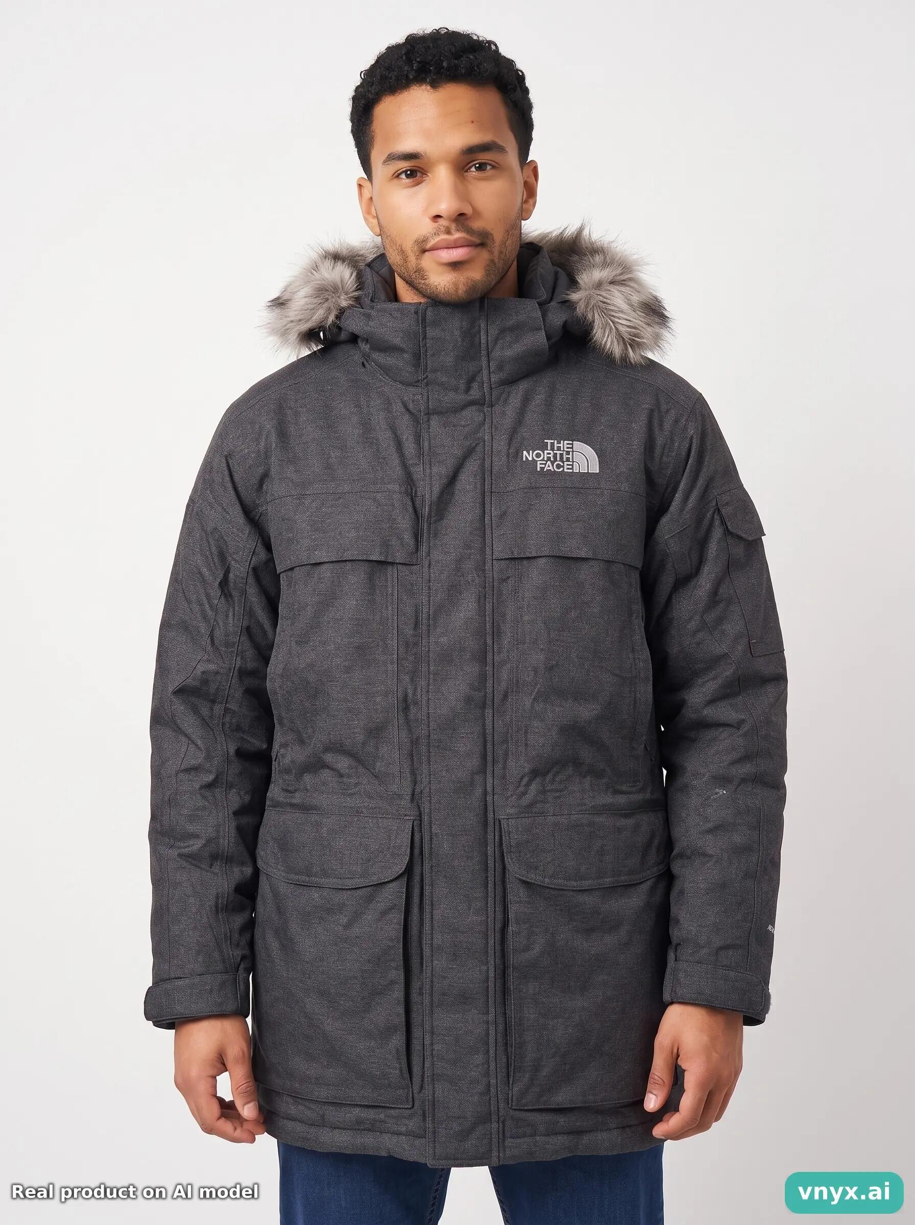 Second Life - Vintage The North Face Charcoal Winter Coat Men L 5/5