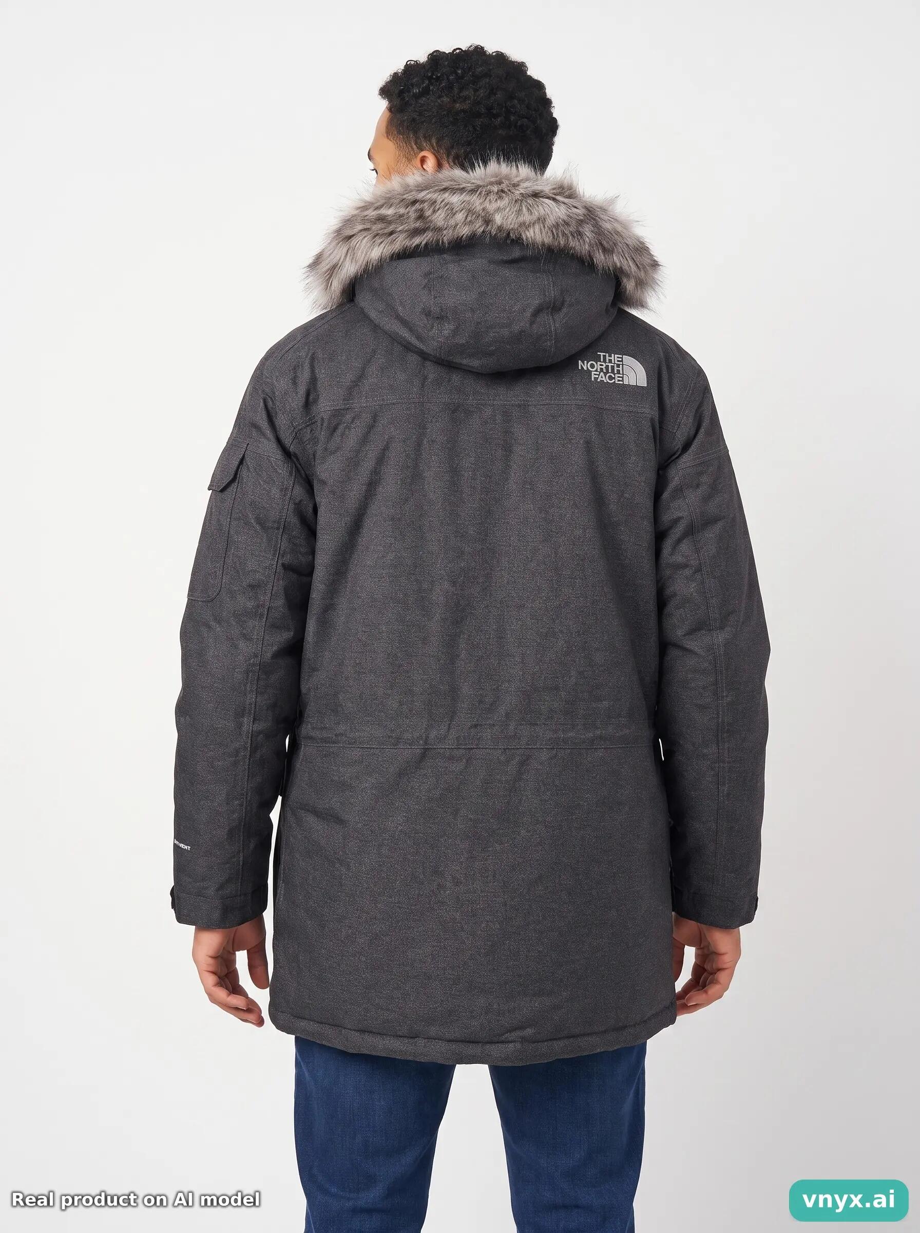 Second Life - Vintage The North Face Charcoal Winter Coat Men L 2/5